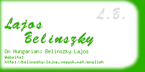 lajos belinszky business card